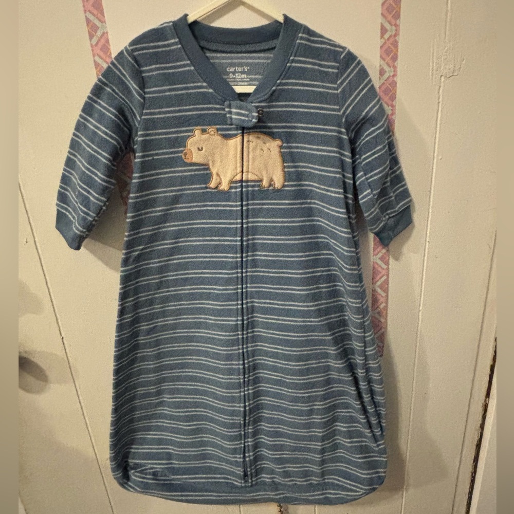 Carter's Blue Striped Sleep Sack with Bear
